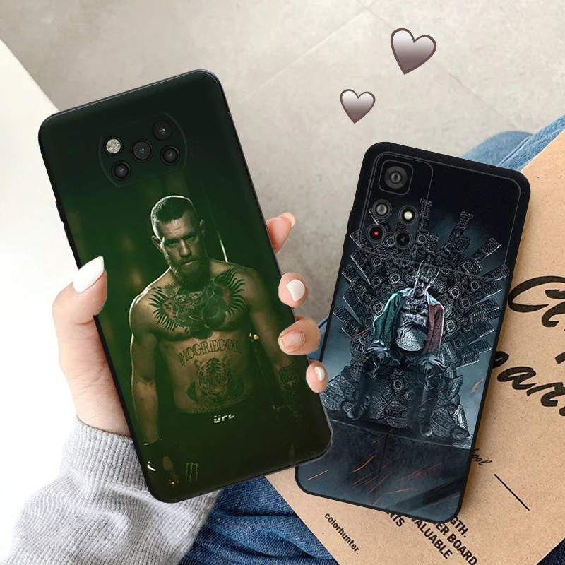 Soft Cases for Xiaomi Mi Poco X4 Pro F3 F4 GT F5 X3 X5 5G M4 M3 M5S C51 C50 C40 M5 Conor Mcgregor Black Phone Case Cover