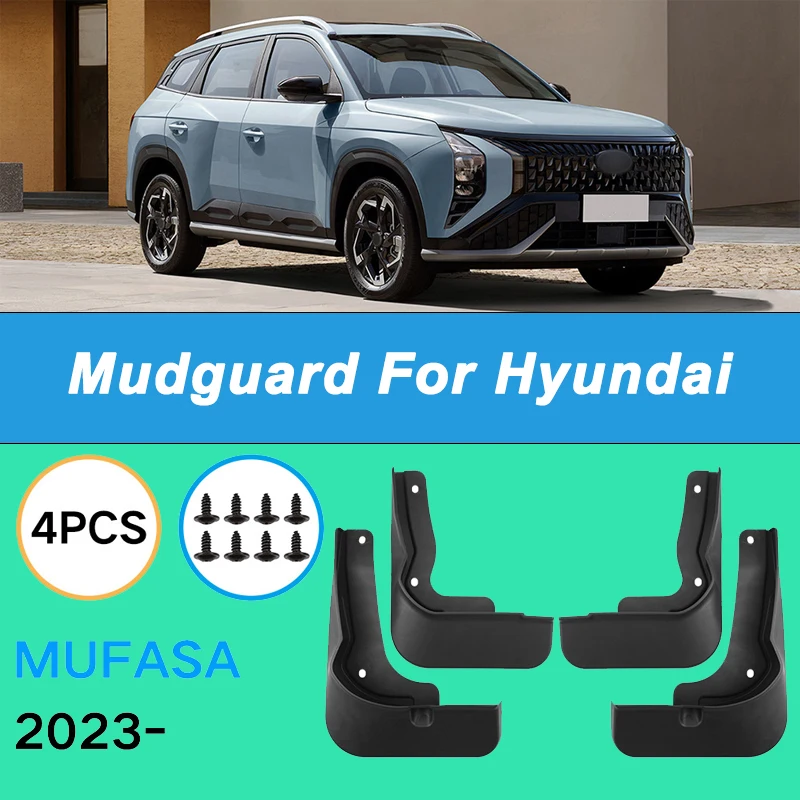 

For Hyundai Mufasa 2023-2024 Automotive Tire Mudguard Waterproof Prevent Mud Splashing Car Mud Flap Fender Trim 4pcs Accessories
