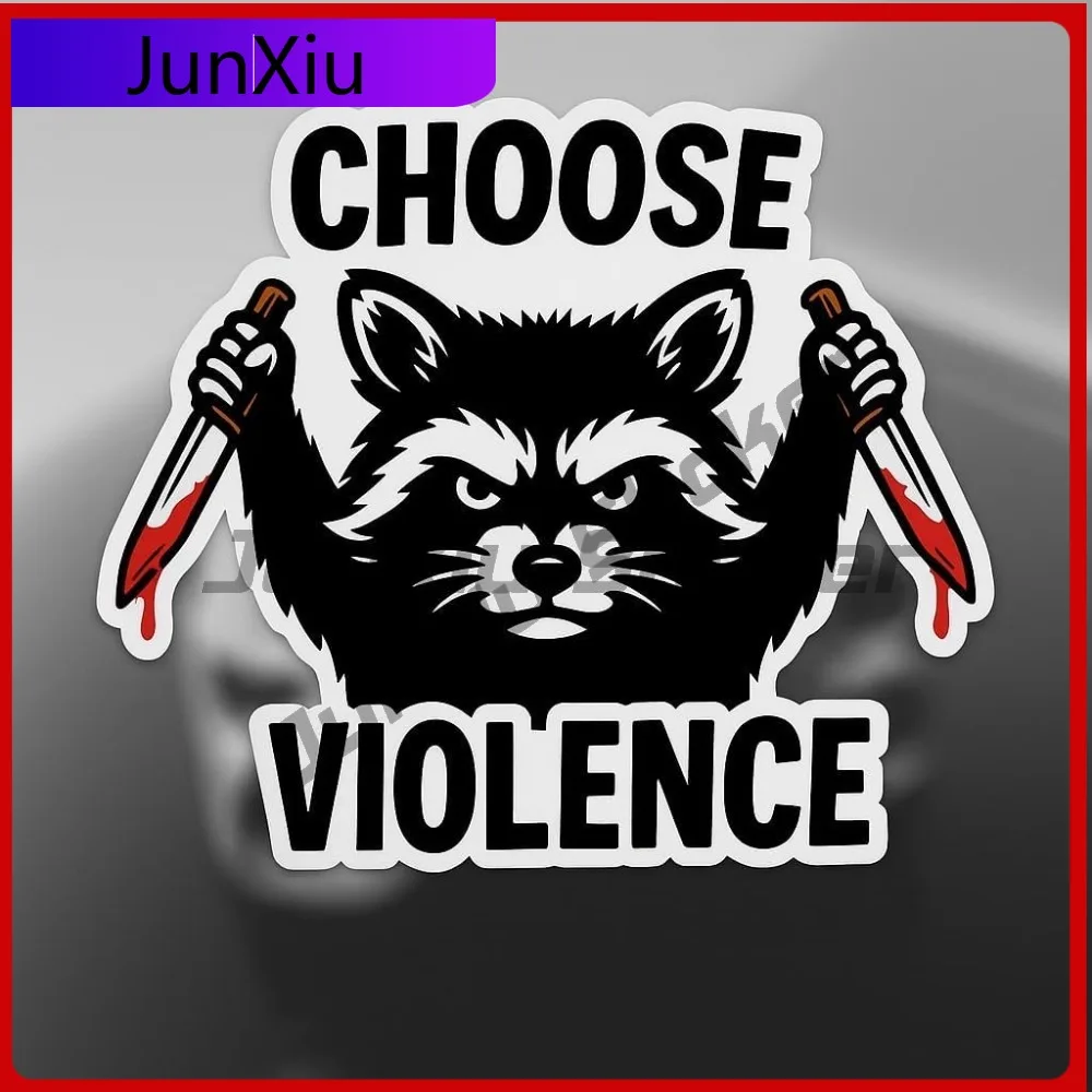 

Choose Violence Funny Raccoon Car Sticker Funny Truck Window Decal Raccoon Window Decal Exterior Accessories Car Scratch Cover