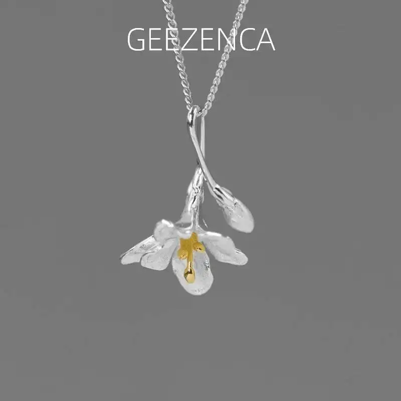 

Женская цепочка с подвеской в виде цветка френзии, из серебра 925 пробы