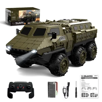 1:16 6WD armored RC car simulation military transport truck 360° stunt high speed climbing 2.4G remote control model children&#x27;s toy