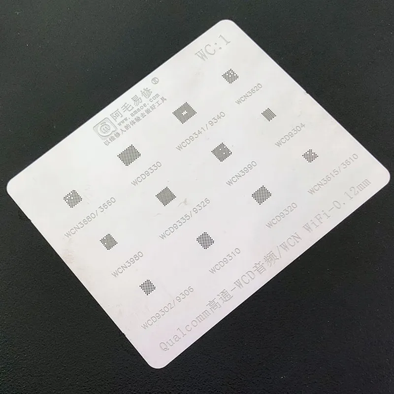 Amaoe BGA Stencil FOR WC1 WCN3680 WCN3660 WCN3980 WCD9302 WCD9306 WCD9310 WCD9335 AUDIO Chip IC Solder Reballing Tin