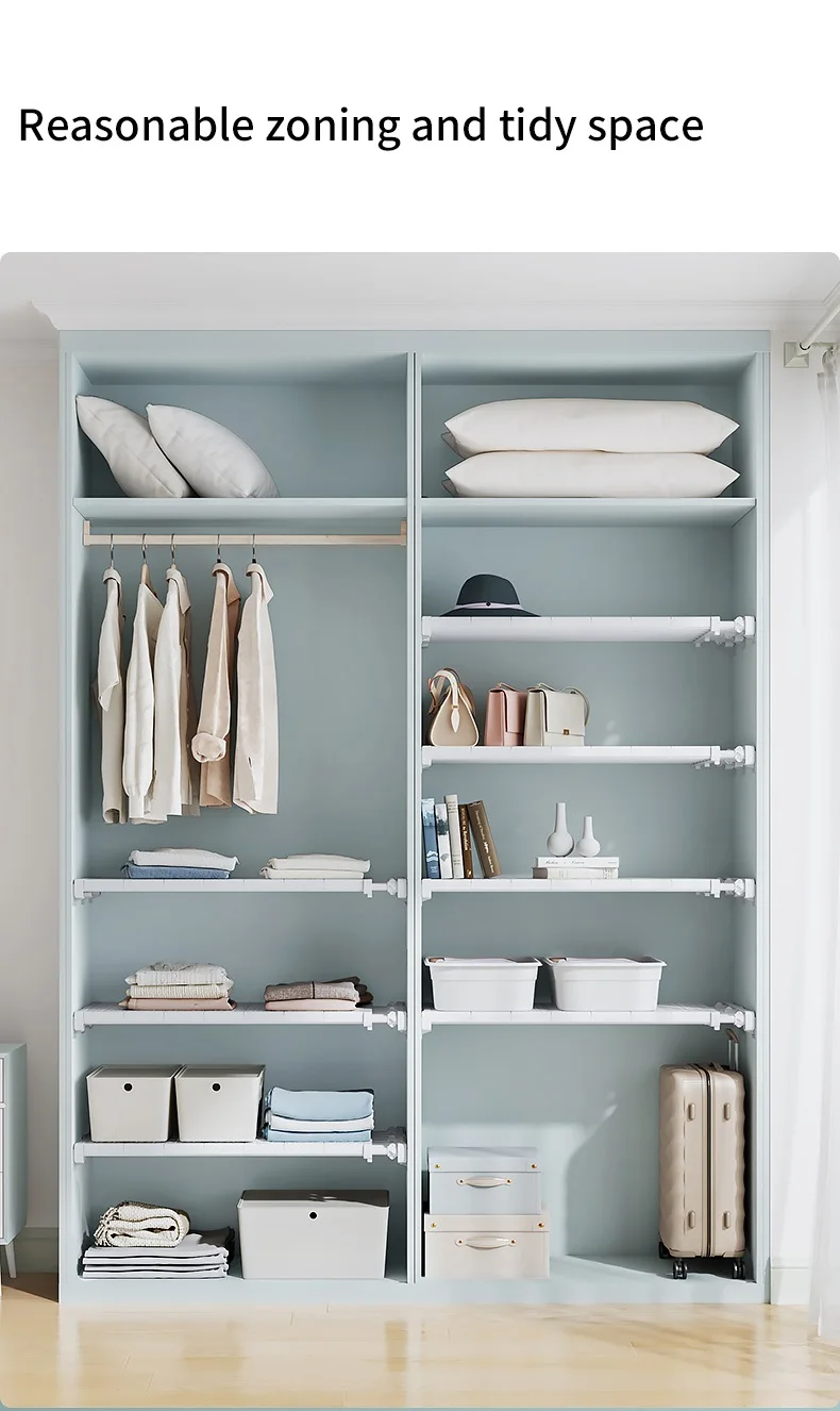 Étagère de placard extensible, organiseur de rangement en métal, séparateur à faire soi-même pour armoire, cuisine, salle de bain, réfrigérateur – Réglable et polyvalent pour économiser de l'espace