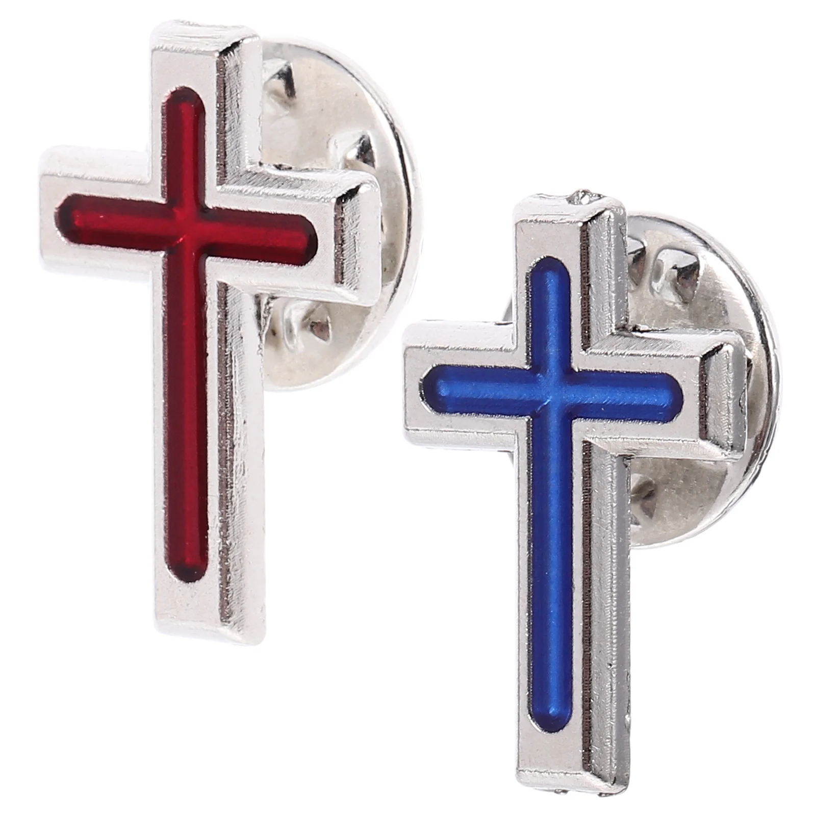 Insignia de botón en el pecho, Cruz abstracta, Pin, aleación de Zinc, etiqueta del ejército, corbata cristiana, 2 uds.