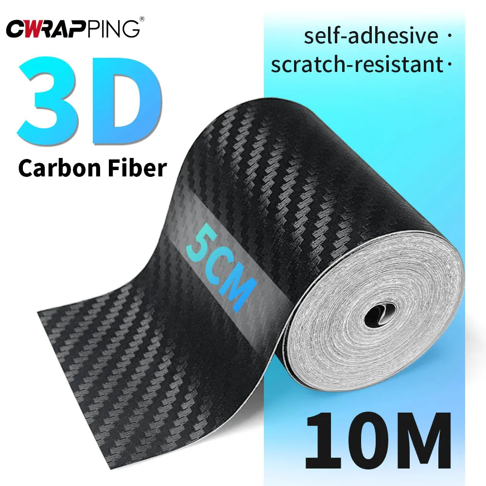 

3D Carbon Fiber Vinyl Wrap Waterproof Car Adhesive Vinyl Matte Wrap Cars Door Bumper Pillar Protection Motorcycle Accessories