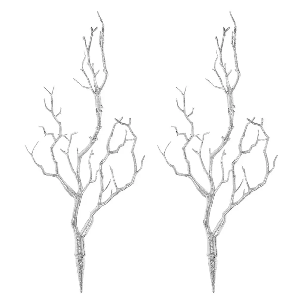 

2pcs Golden Simulated Twig Home Decorative Branches for DIY Crafts Vase Filler Artificial Plants Plastic Christmas Accessories
