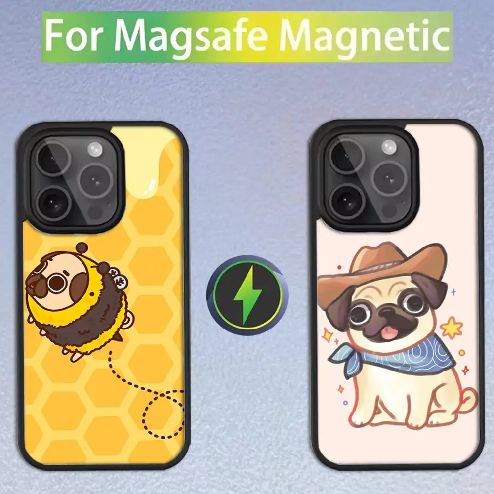 

Cute Pug Dog Phone Case For iPhone 16,15,14,13,12,11,Pro,Max,Plus,Mini,SE Magsafe Magnetic Wireless Charging