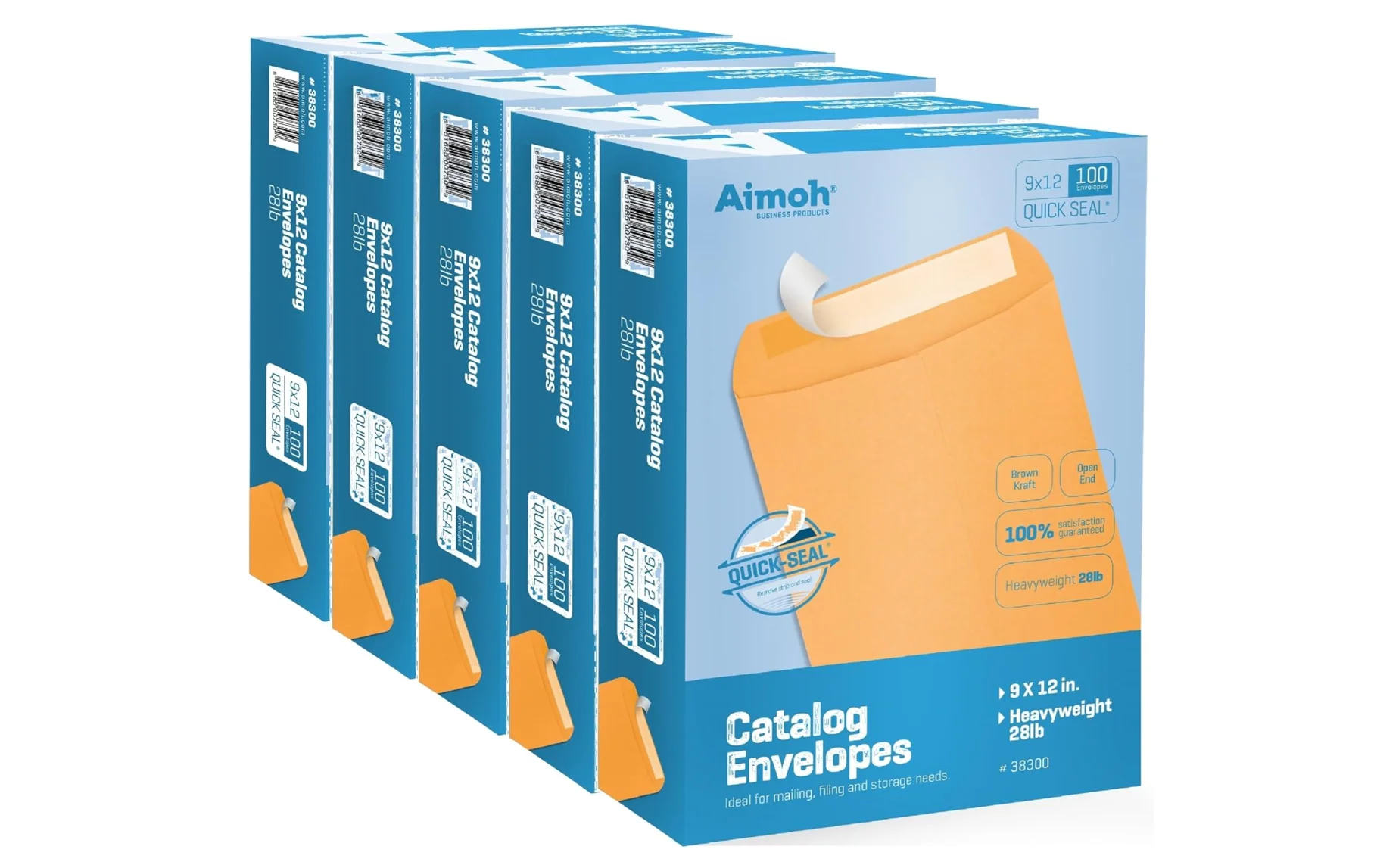 9 X 12 Self-Seal Brown Kraft Catalog Envelopes - 28lb - 9x12 inch - 1 Case - 5 Packs - 500 Envelopes (38300-CS)