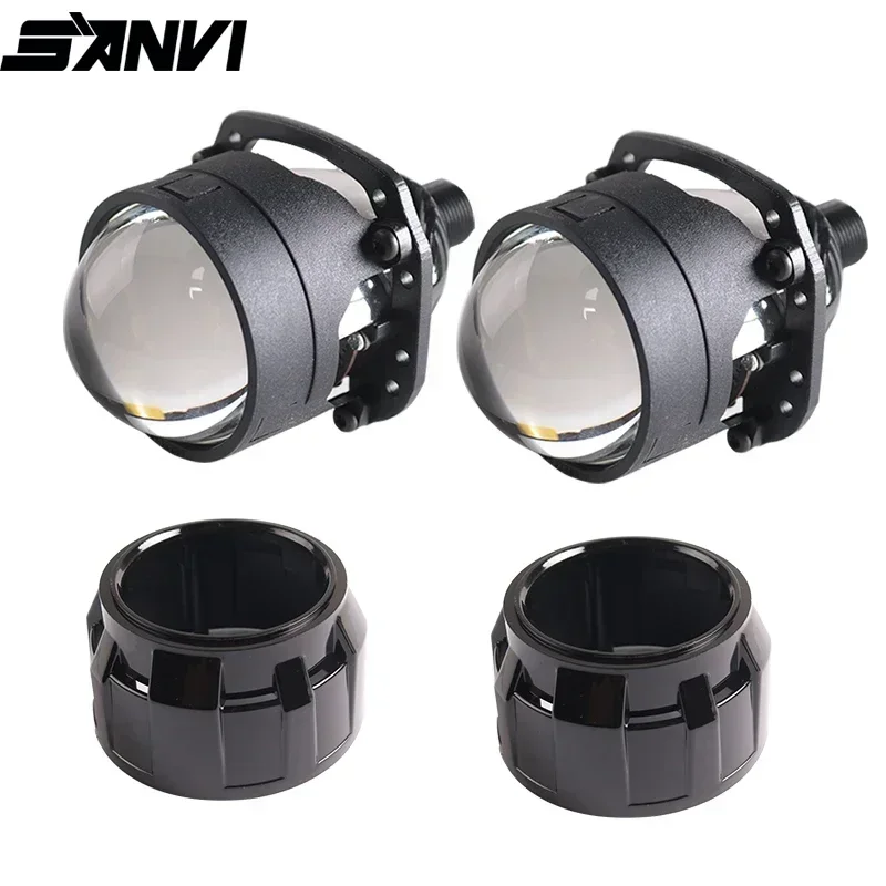 

Sanvi 2.5 inch S8 MINI Car Bi LED Projector lens Headlight 12V 35W 6000K 25000LM Car Auto LED Headlamp H4 H7 9005 9006 Light