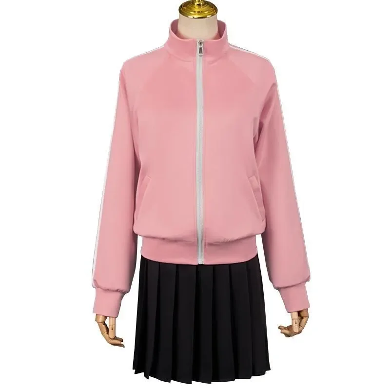 Anime Bocchi the Rock Gotou Hitori Cosplay Costume Yamada Ryou Pink Coat Skirt Jk Uniform Halloween Outfits