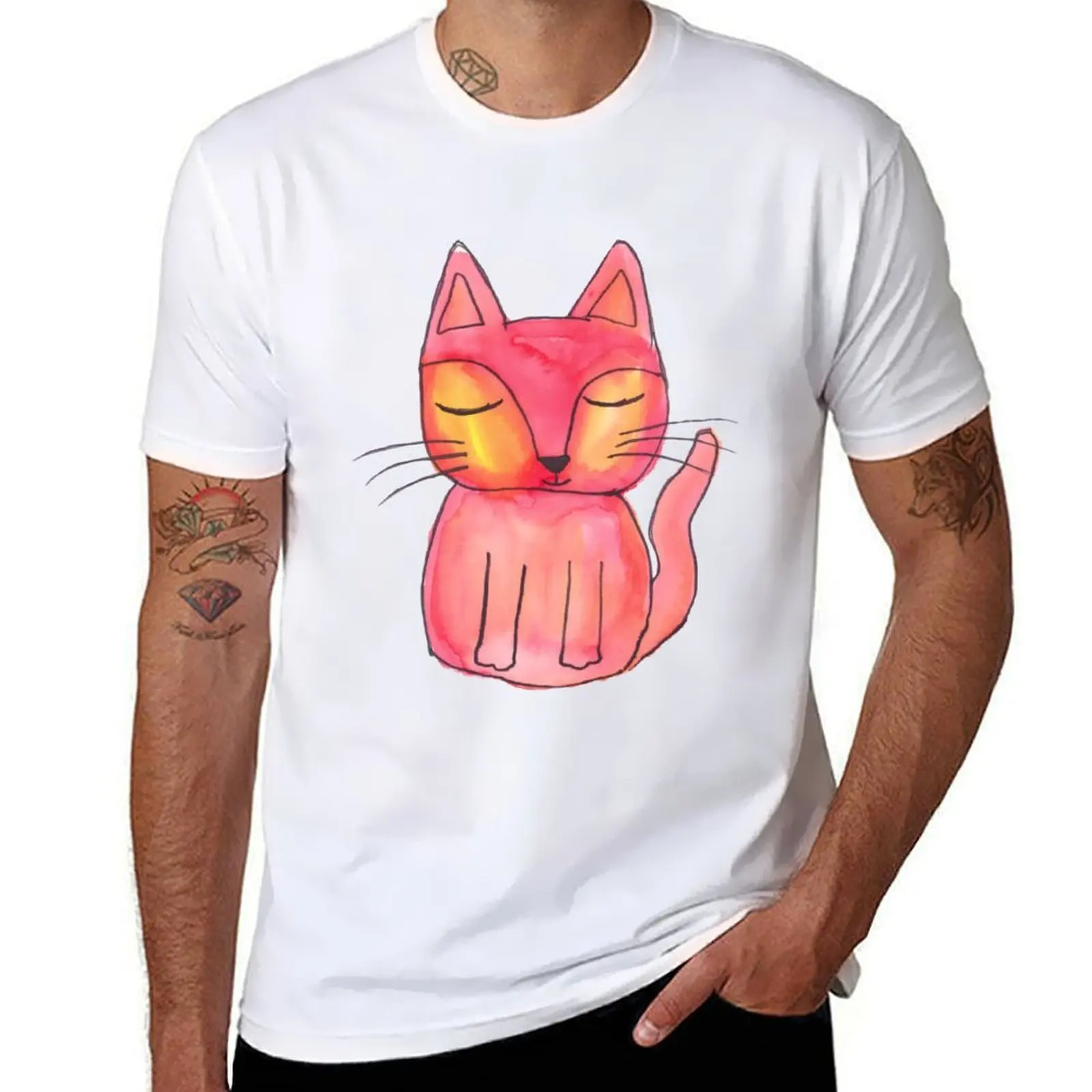 

Apricot Cat T-Shirt t shirts for man cotton funny g man t shirts for men T-Shirt