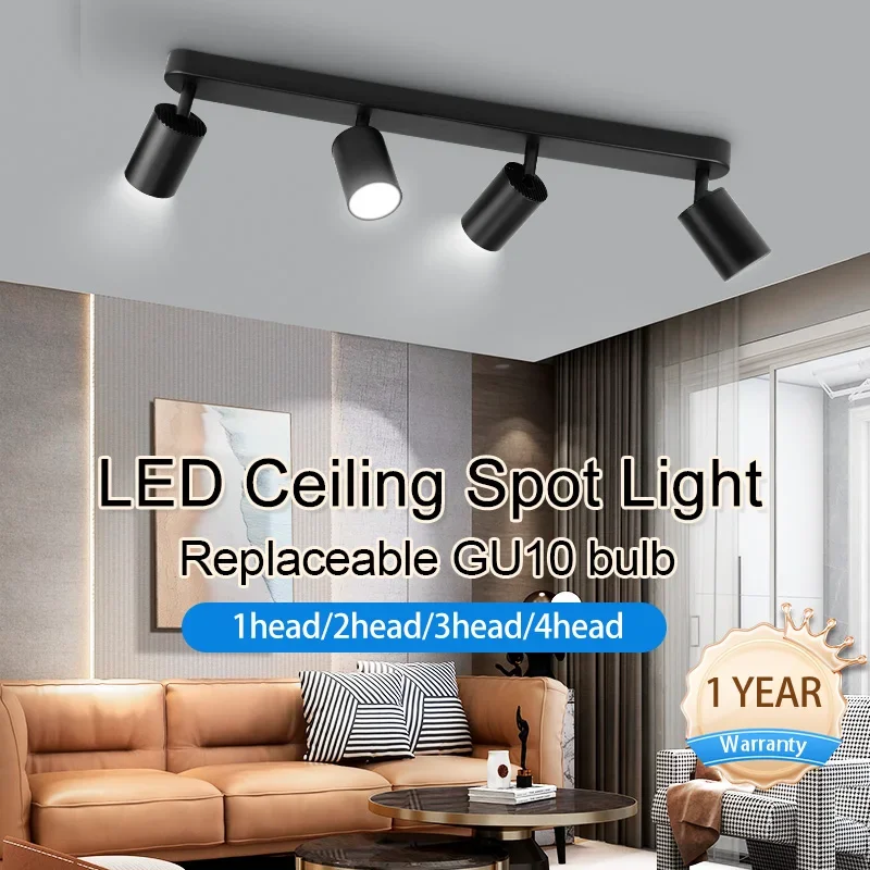 GU10 Spot Led Track Light Fixture 110V 220V Ceiling Spot Lighting for Home Decor Kitchen Bedroom Spotlight led Ceiling Light