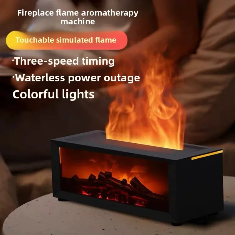 Simulation fireplace flame aromatherapy machine humidifier small 3d atomization high value essential oil USB humidifier