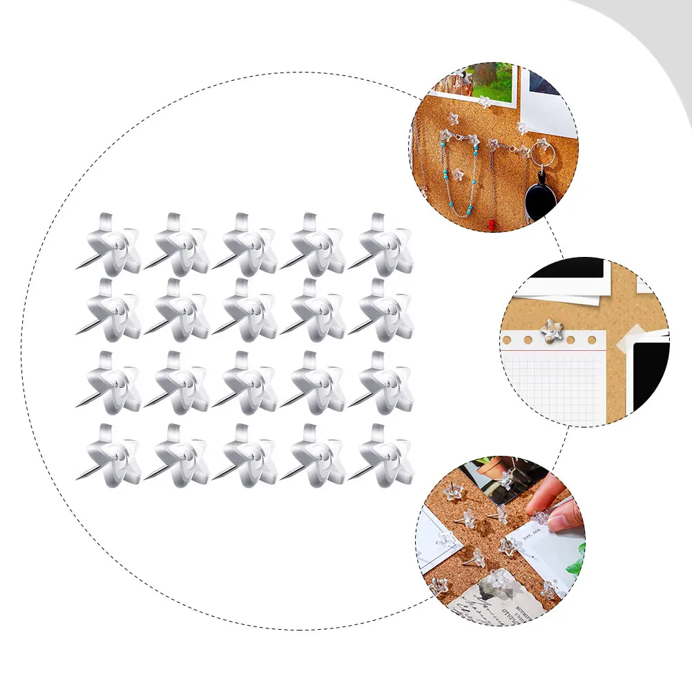 

200pcs Star Shaped Push Pins Plastic Clear Thumb Tacks Decorative Home Office School Supply Bulletin Board Cork Strips