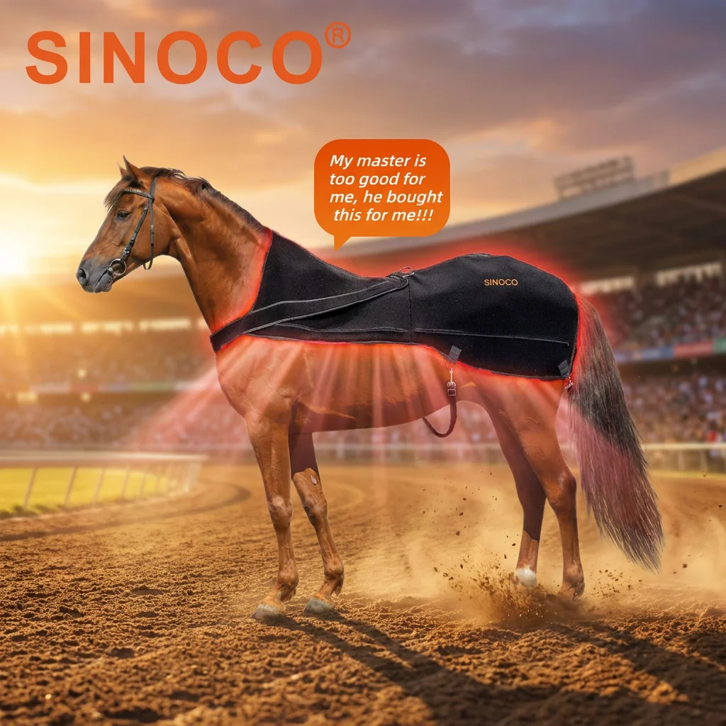 

SINOCO Red Light Equine Back Therapy Veterinary Instrument Horse Infrared Therapy Blanket Horse Racing Equestrian Rug HealthCare