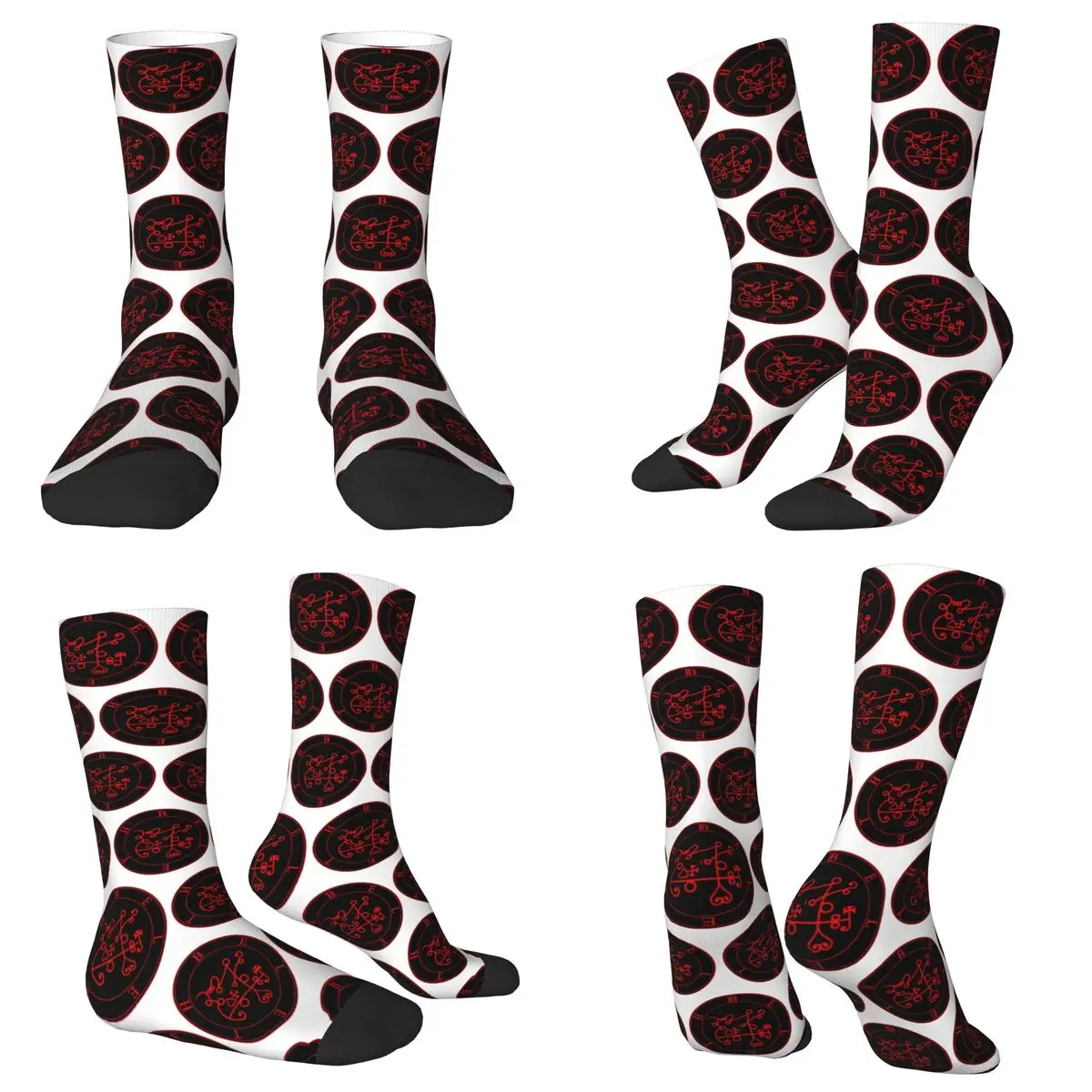 Calze per tutte le stagioni Beleth - Goetia (rosse) Calzini Crazy Hip Hop Calzini lunghi Accessori per uomo Donna Regali