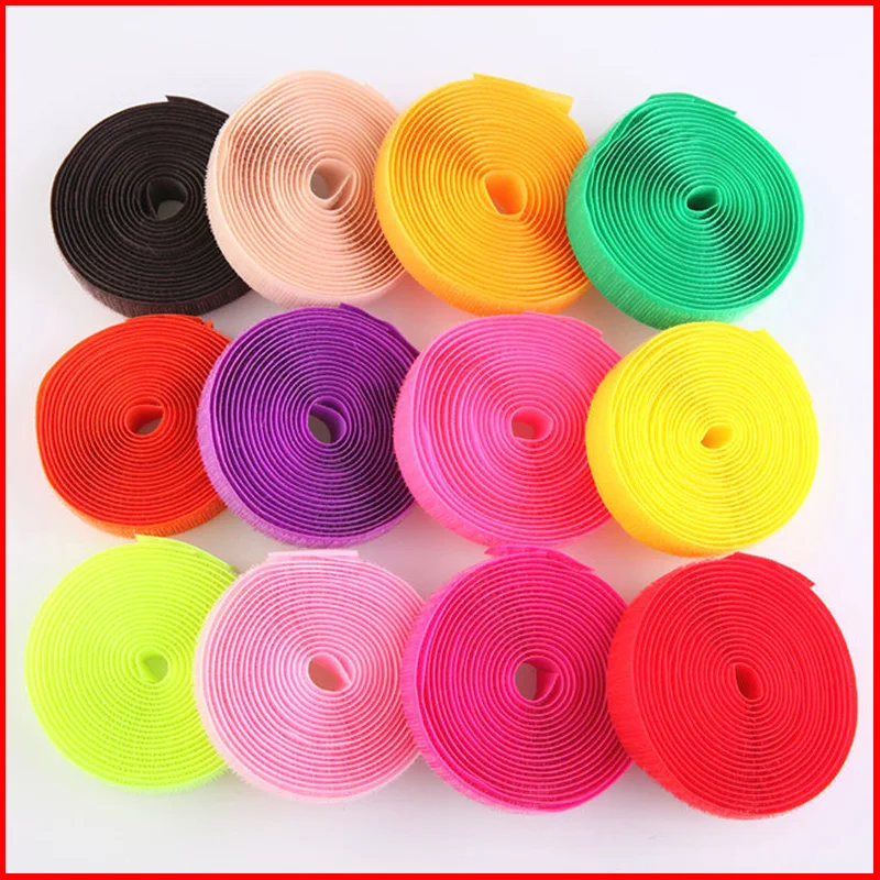 20mm 2Meter/Pair Colour velcros Fastener Tape Non-adhesive Hook and Loop Straps No Glue Nylon Magic Sticker DIY Sewing Supplies