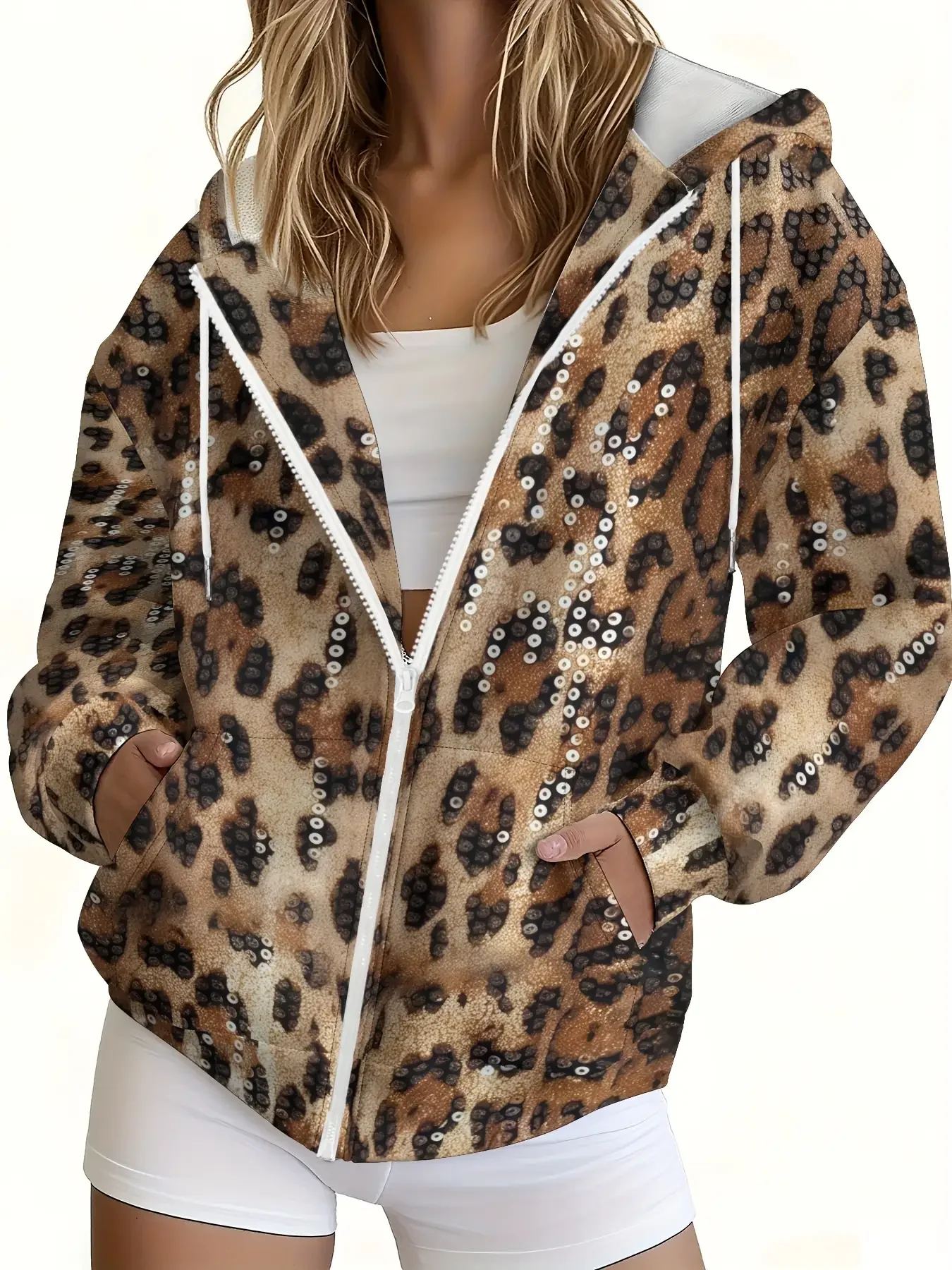 

2026 Autumn/Winter New Internet Celebrity Versatile Coat Fashion Girls' Hoodie Women's Elastic medium weight fabric