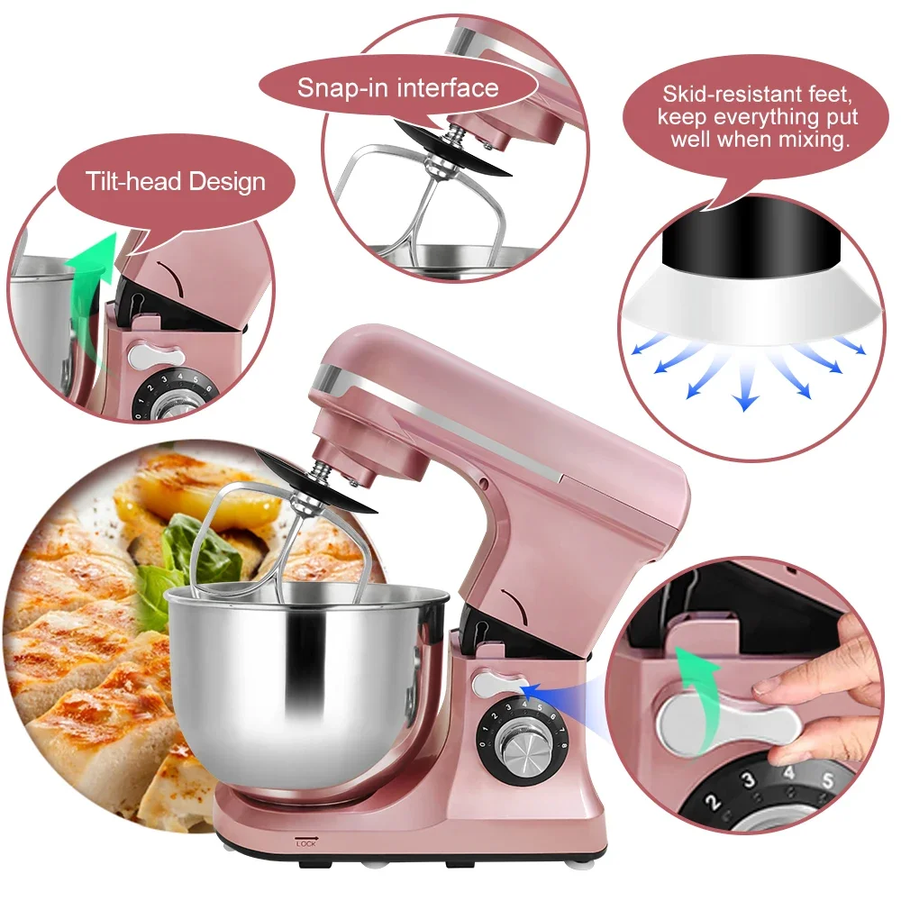 Home Multifunction  1300W Stand Cake Mixer  Electric Mixer Stand Machine  motor super silent