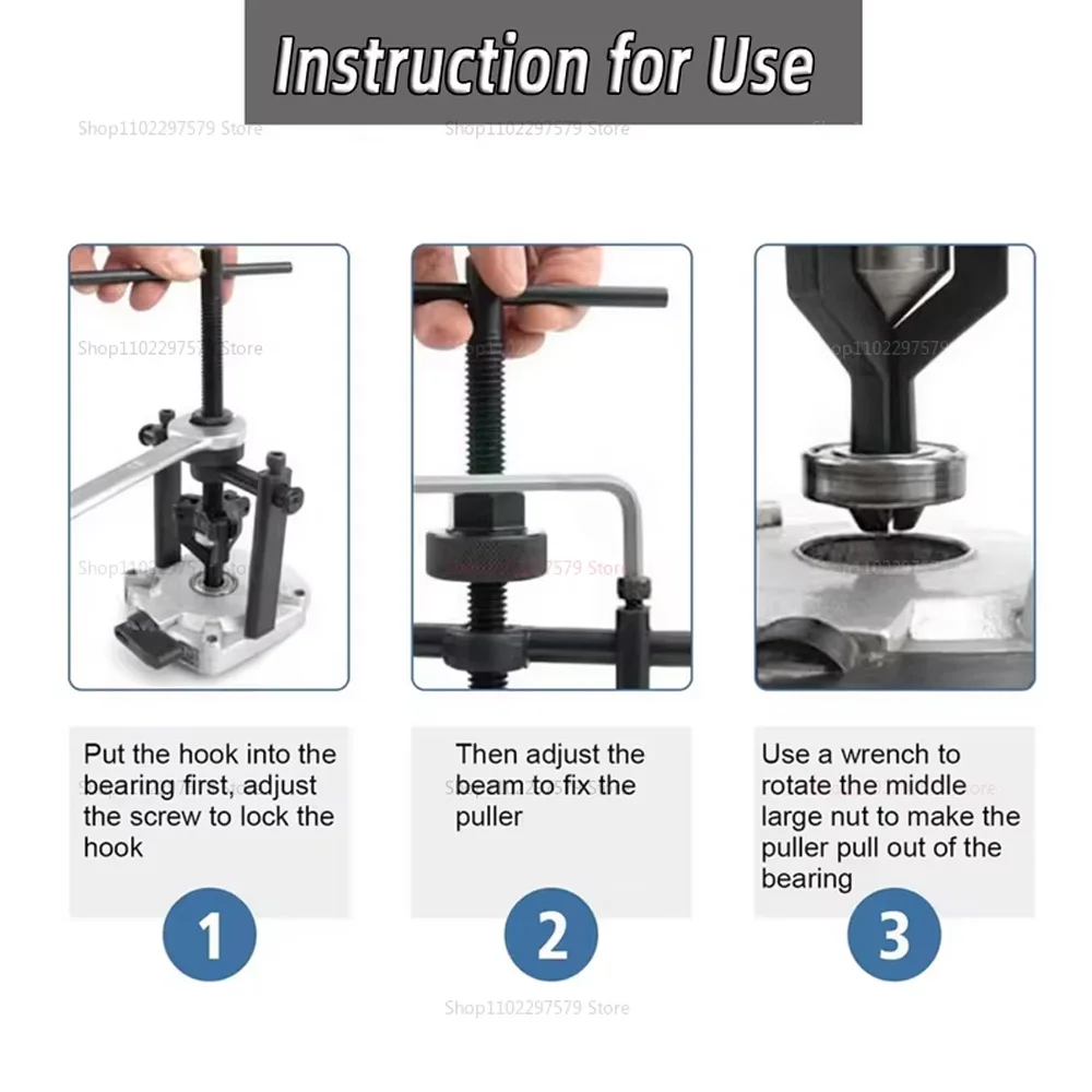 Estrattore per cuscinetti interni per auto per impieghi gravosi Estrattore a 3 griffe Kit di macchine utensili per autoveicoli per rimozione cuscinetti e riparazione auto