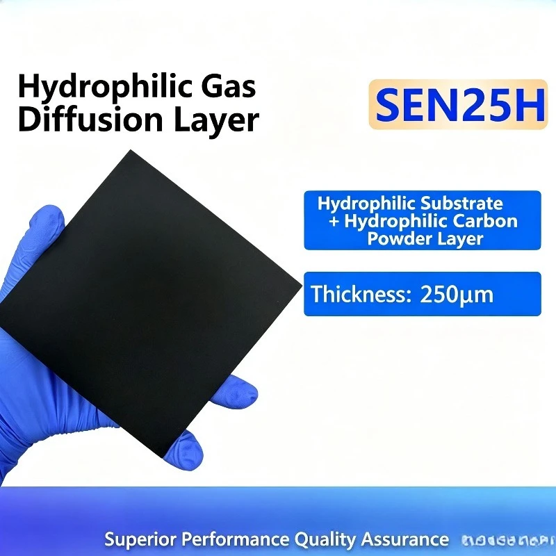 SEN25H Hydrophilic GDL Gas Diffusion Layer 25μm With Hydrophilic Carbon Powder Layer For Fuel Cell Experiment Test
