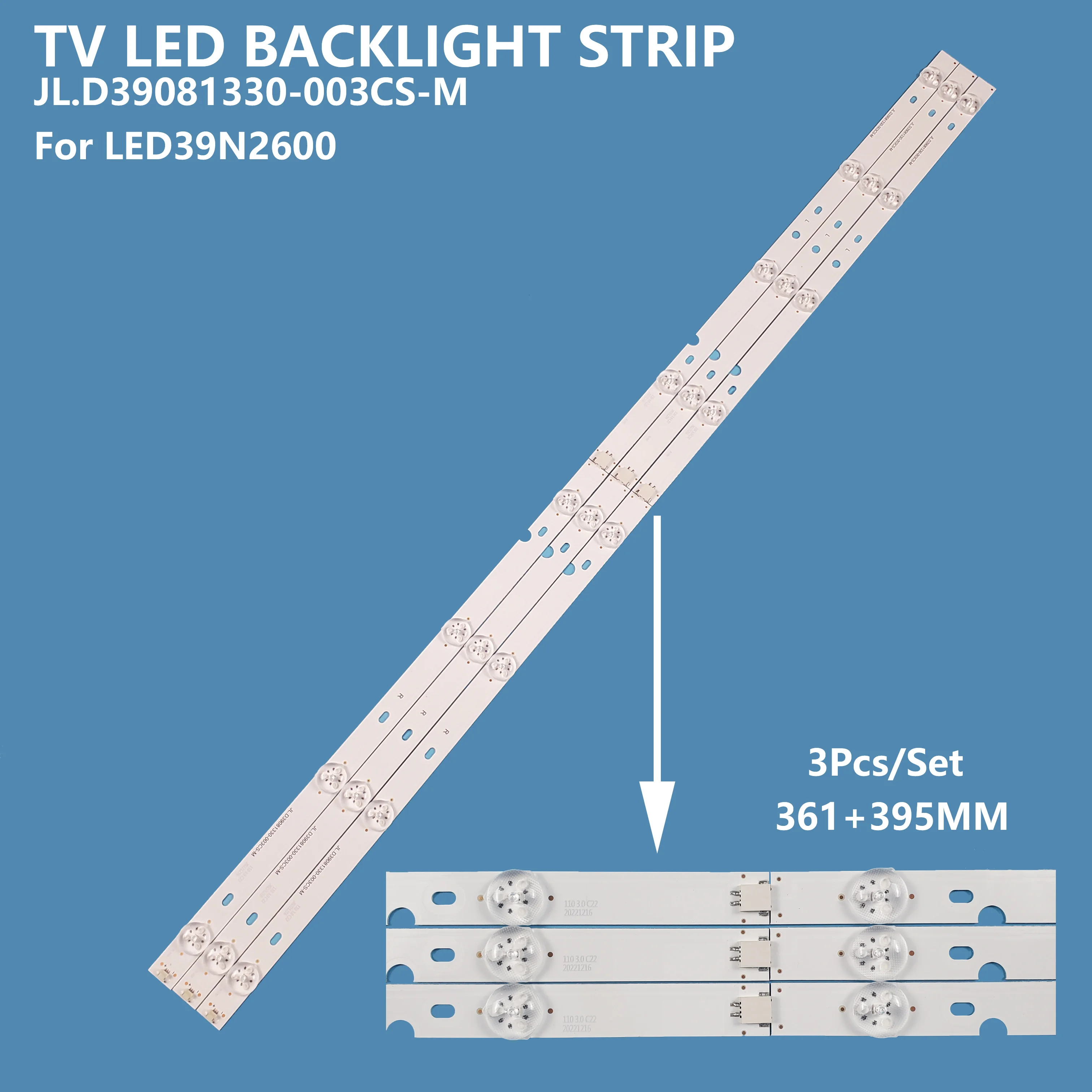 LED TV backlight strip FOR Hisense LED39N2600 light bar JL.D39081330-003CS-M 8 lights 3 LCD TV light bars