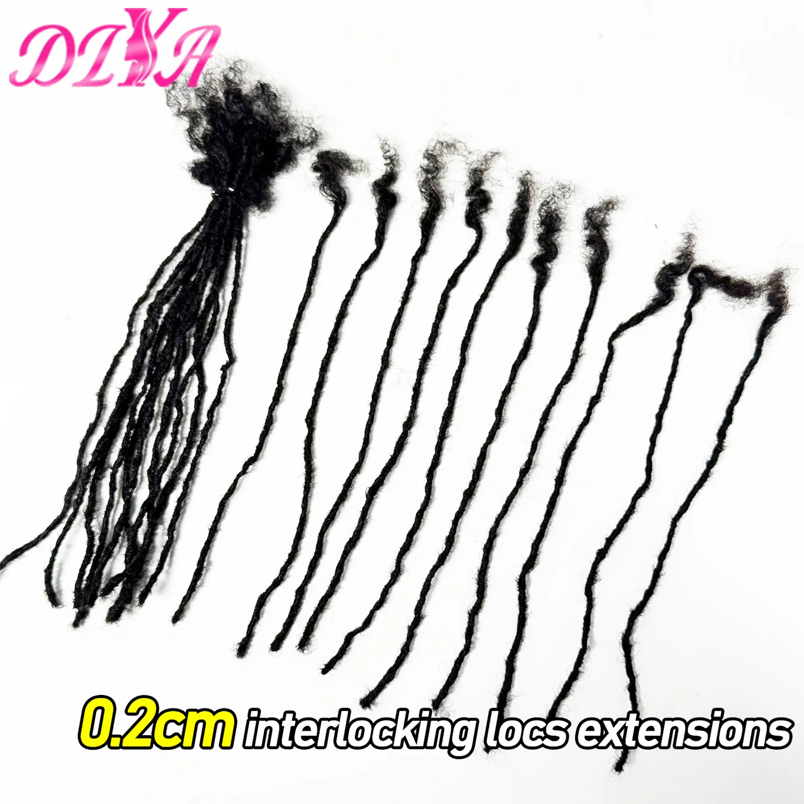 

0.1-0.2cm Sisterlocks Human Hair Handmade Interlock Loc Curly Tips Sister Locs Real Human Hair Micro Locs Extensions Can Be Dyed