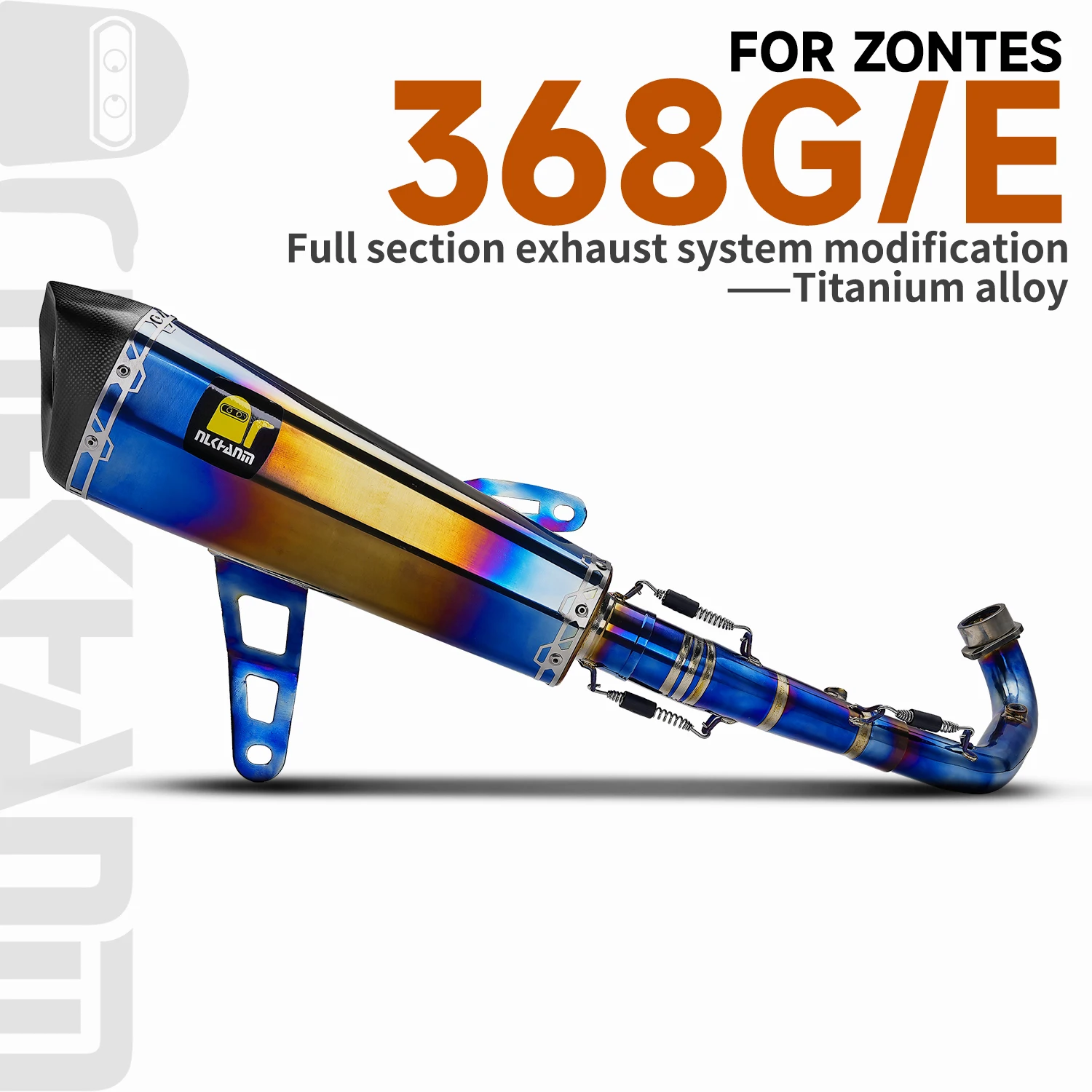 

For ZONTES 368G 368E Motorcycle exhaust system Ti. modification with carbon fiber tip cover for ZONTES 368G 368E