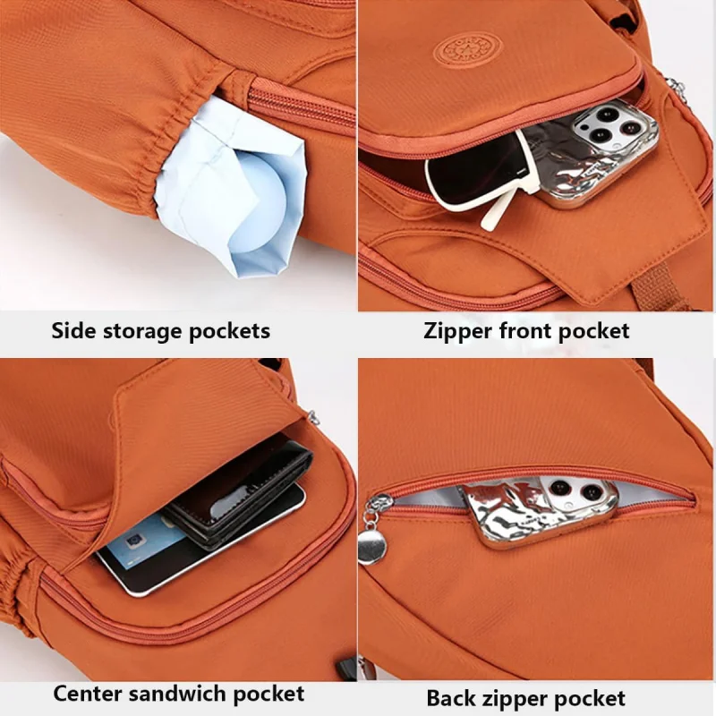 Mochila pequeña con bandolera para mujer, bolso de hombro para senderismo al aire libre, viajes y uso diario
