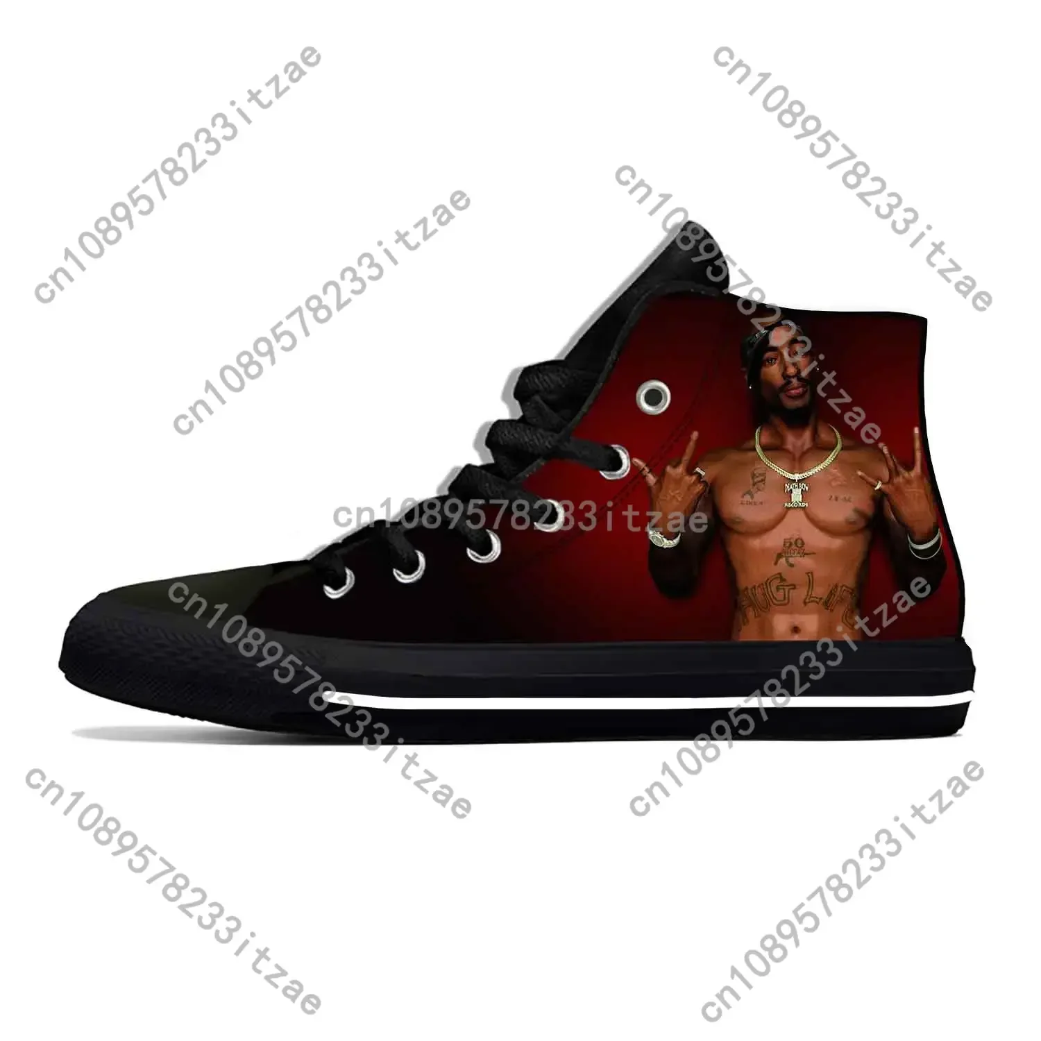 Hot Cool Summer Fashion Rap 2pac Tupac Casual Cloth Shoes Lightweight Men Women Fashion Sneakers High Top Latest Board Shoes