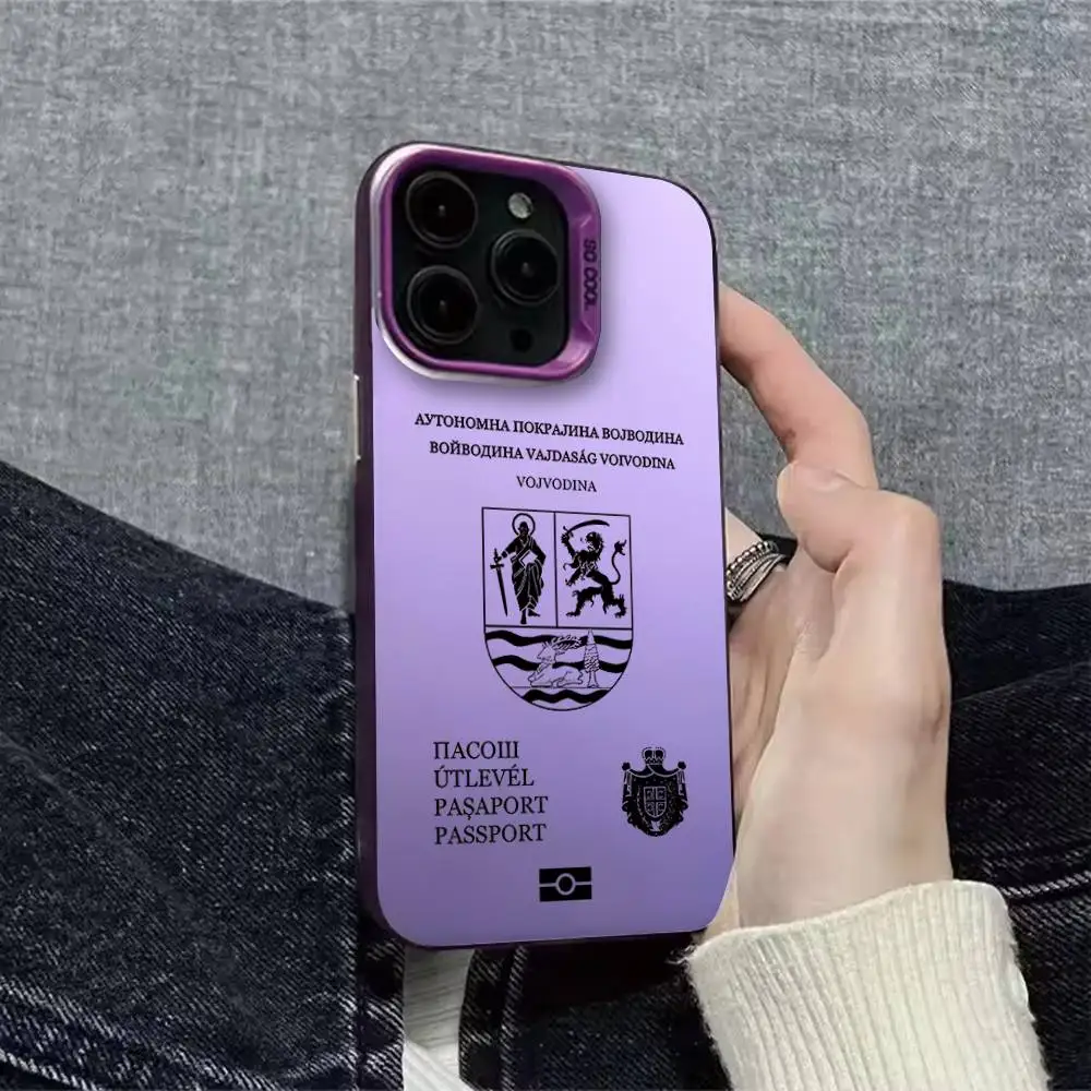 حافظة هاتف جواز السفر Wojvodina لهاتف iPhone 16,15,14,13,12,11,Pro,XS,Max,Plus,Mini,SE غطاء مقاوم للصدمات بلون الحلوى غير اللامعة #4