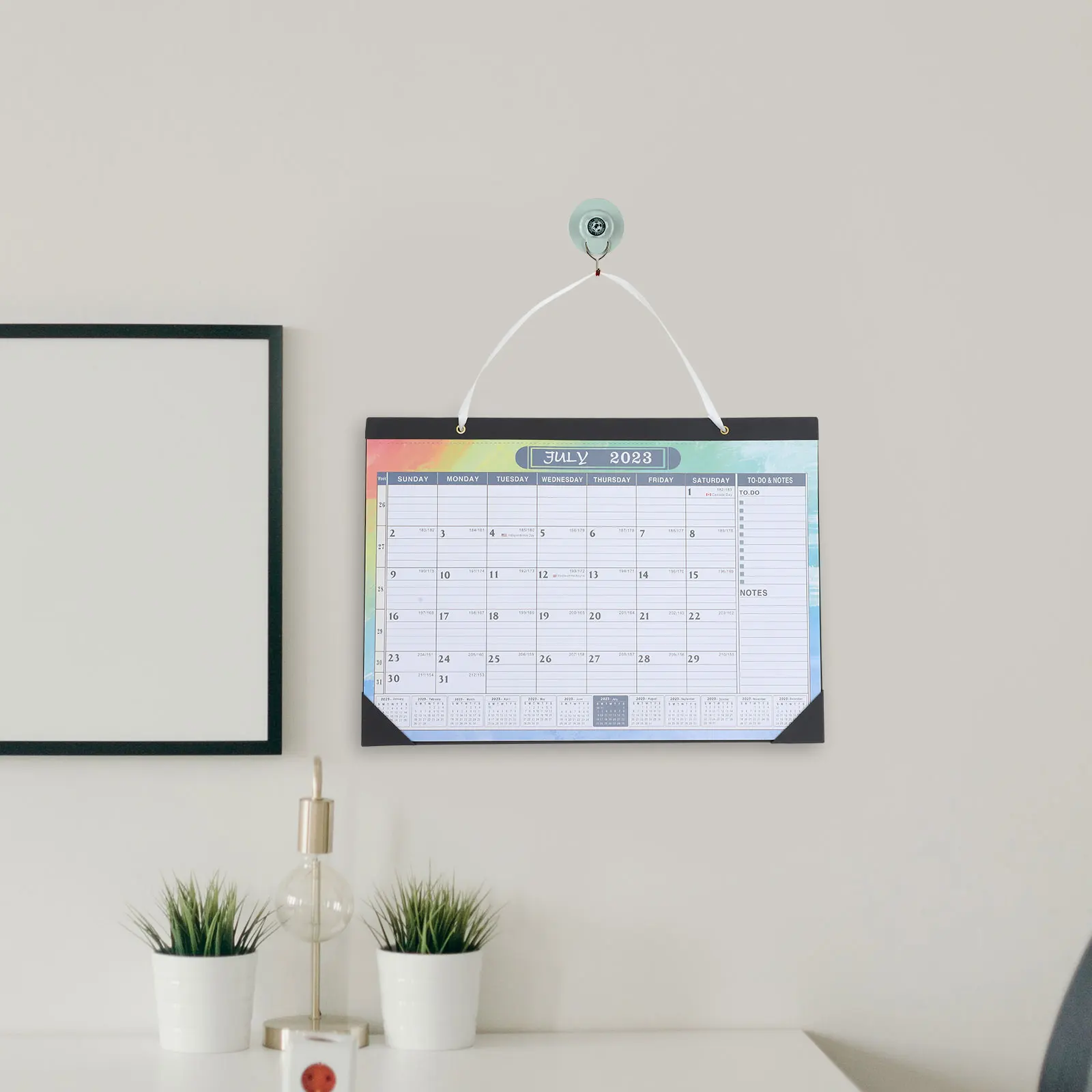 

2024 Wall Calendar Month Erasable English Monthly Calendars Desk Hanging Coated Paper Office