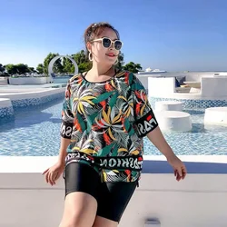 Swimwear tankini de cintura alta feminina, roupa de banho, moda praia, plus size, esportes, tamanho grande, novo, 2023