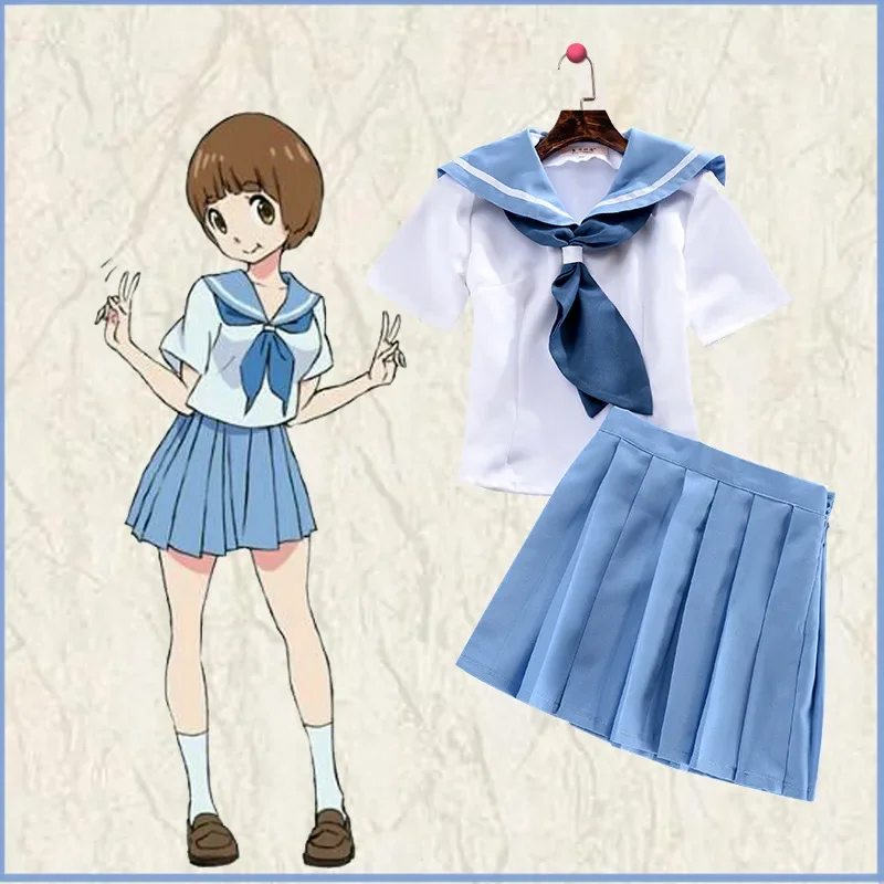 Anime KILL la KILL Mankanshoku Mako Tops vestido traje de marinero uniforme traje plisado lindo falda delgada + Camiseta disfraces de Cosplay peluca