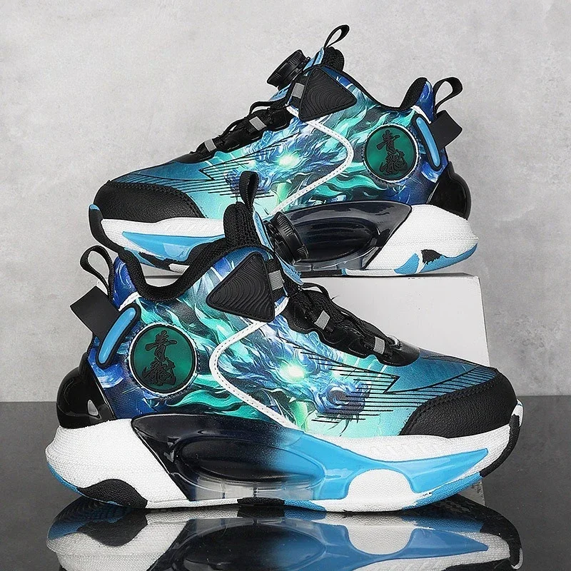 

New Children's Basketball Shoes Boys Fashion Trendy Sneaker Teenagers Mesh Breathable Non slip Sports Shoes kids sneakers