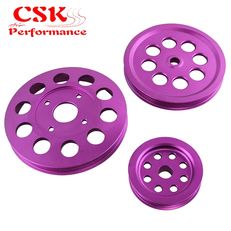 LIGHT-WEIGHT CRANK PULLEY Fits For Nissan skyline GTS GTR RB20 RB25 RB26 PULLEY PURPLE