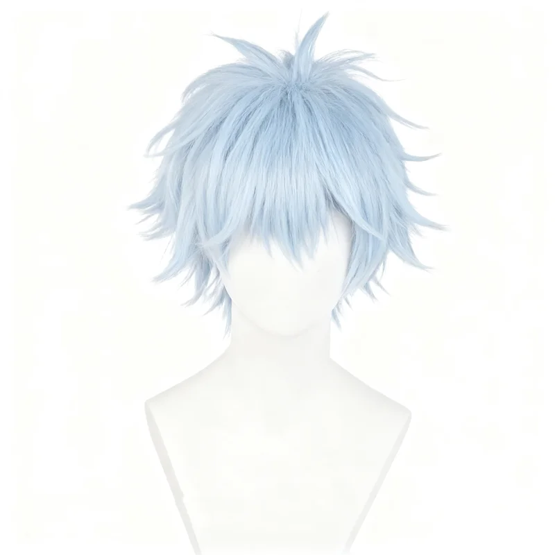 Anime NANA Okazaki Shinichi peluca de Cosplay para adultos pelo corto azul claro Halloween mujeres hombres pelucas sintéticas resistentes al calor Prop