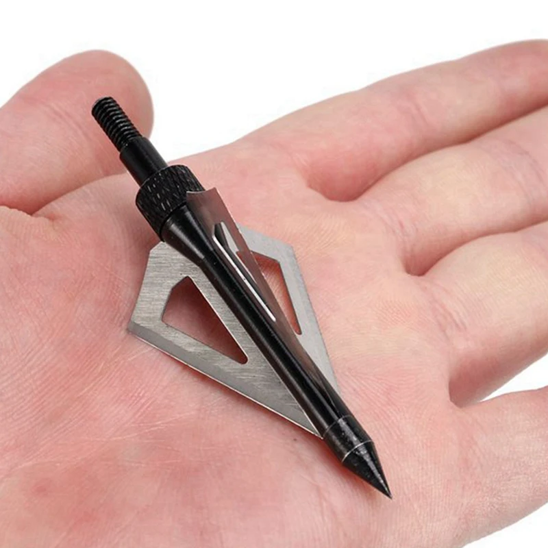 36 Pcs Metal Hunting Archery Broadheads 100 Grain 3 Blades Blades Arrowheads Compatible With Crossbow And Compound Bow