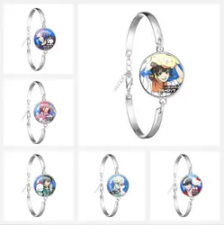 Anime BlUE LOCK Cosplay Character Isagi Yoichi Chigiri Bachira Cartoon Glass Cabochon  Bangle Bracelet For Gift To Friends