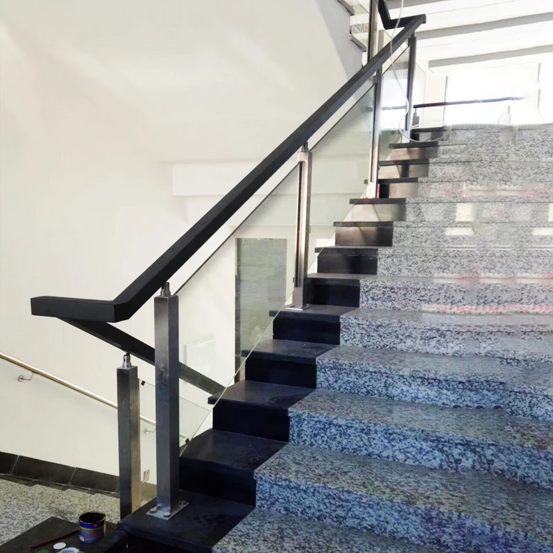 التخصيص جودة عالية الفولاذ المقاوم للصدأ درابزين الدرج تصميم شرفة درابزين زجاجي درابزين زجاجي #3