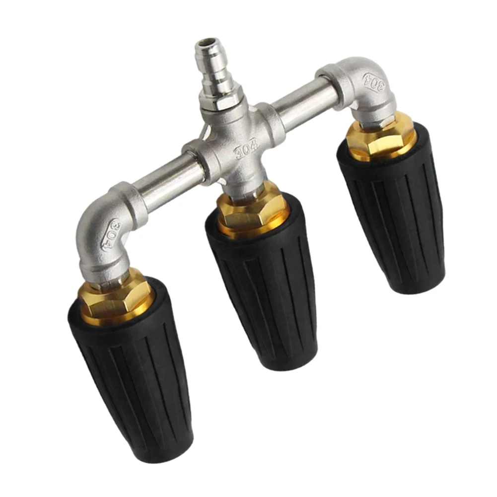 Black For Triple Turbo Nozzle 4000PSI High Pressure Washer Tip For Driveway Patio Concrete Cleaning Garden O'utdoor P'ower Tool