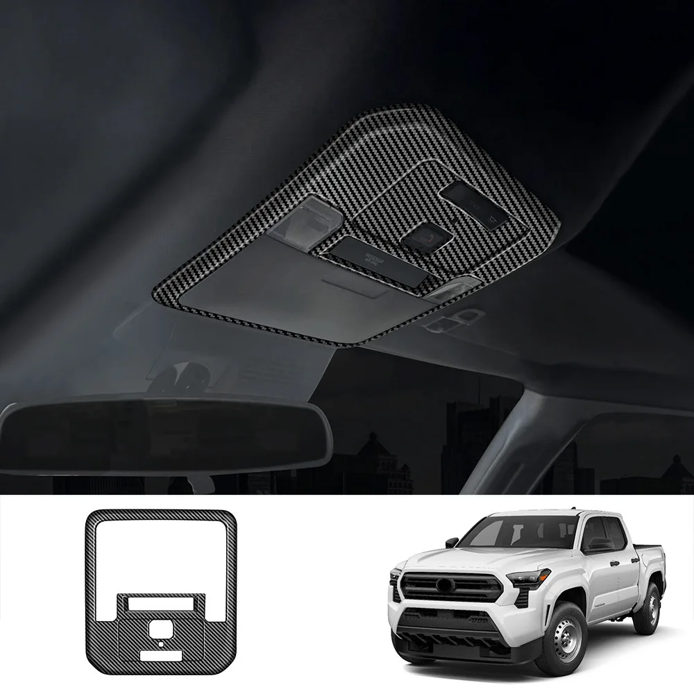 

LHD For Toyota Tacoma 2024 2025 ABS Carbon Fiber Reading Lights Covers Front Lamp Decorative Frame Trim Stickers Car Accessories