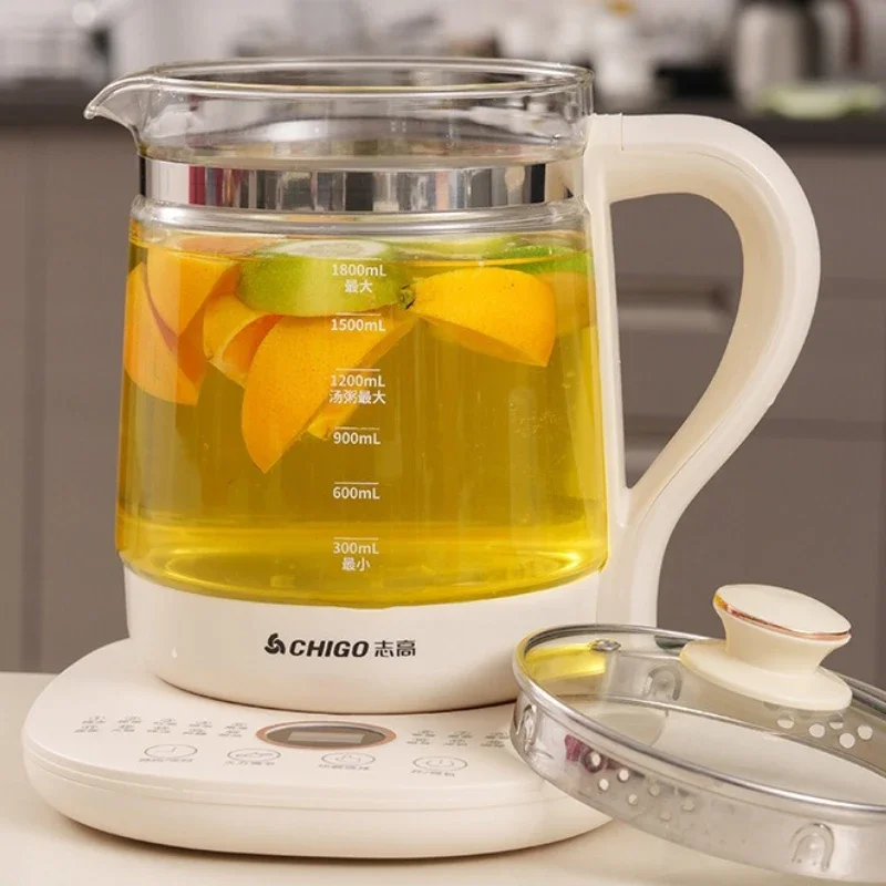 サーモスタット付き多機能電気ケトル,家庭用湯沸かし器,健康沸騰,1.8l〜2.2l