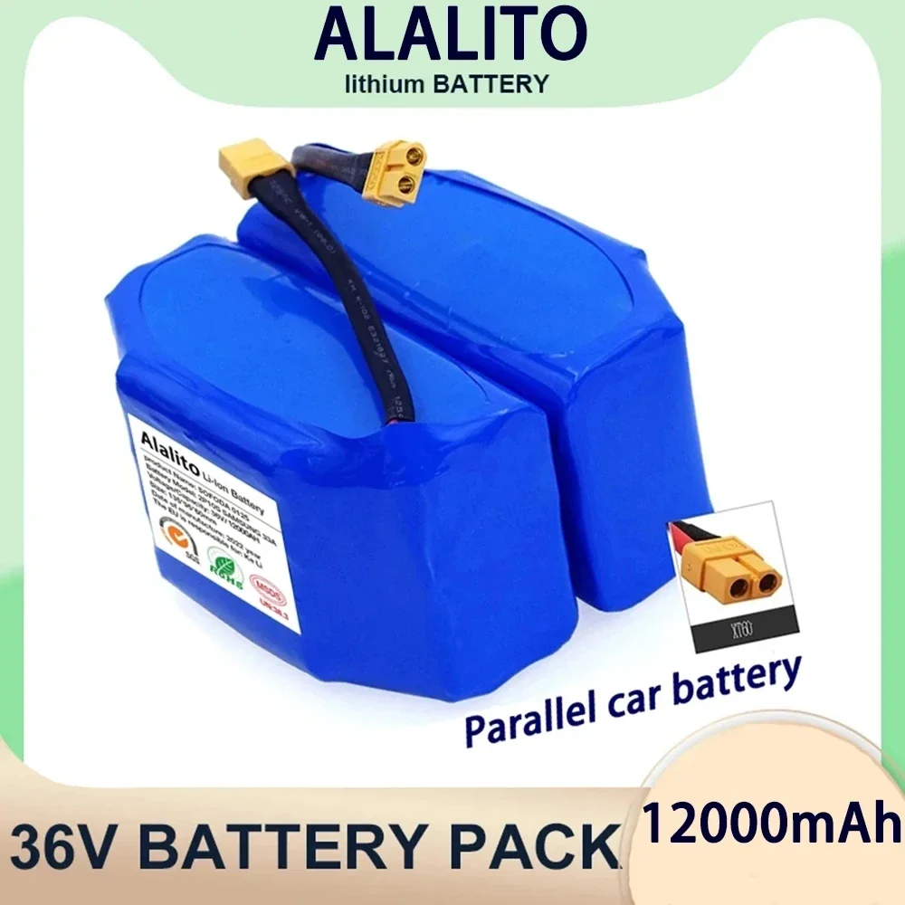 Genuine 36V Battery Pack 12000mAh Rechargeable Li-Ion Battery for Electric Self Balancing Scooter HoverBoard Unicycle