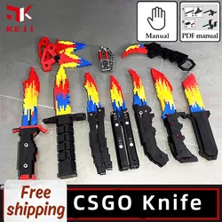CSGO Military Karambit Butterfly Knife Hunter Dagger Weapon Building Blocks Bricks DIY Toys for Children Boys Chiristmas Gift