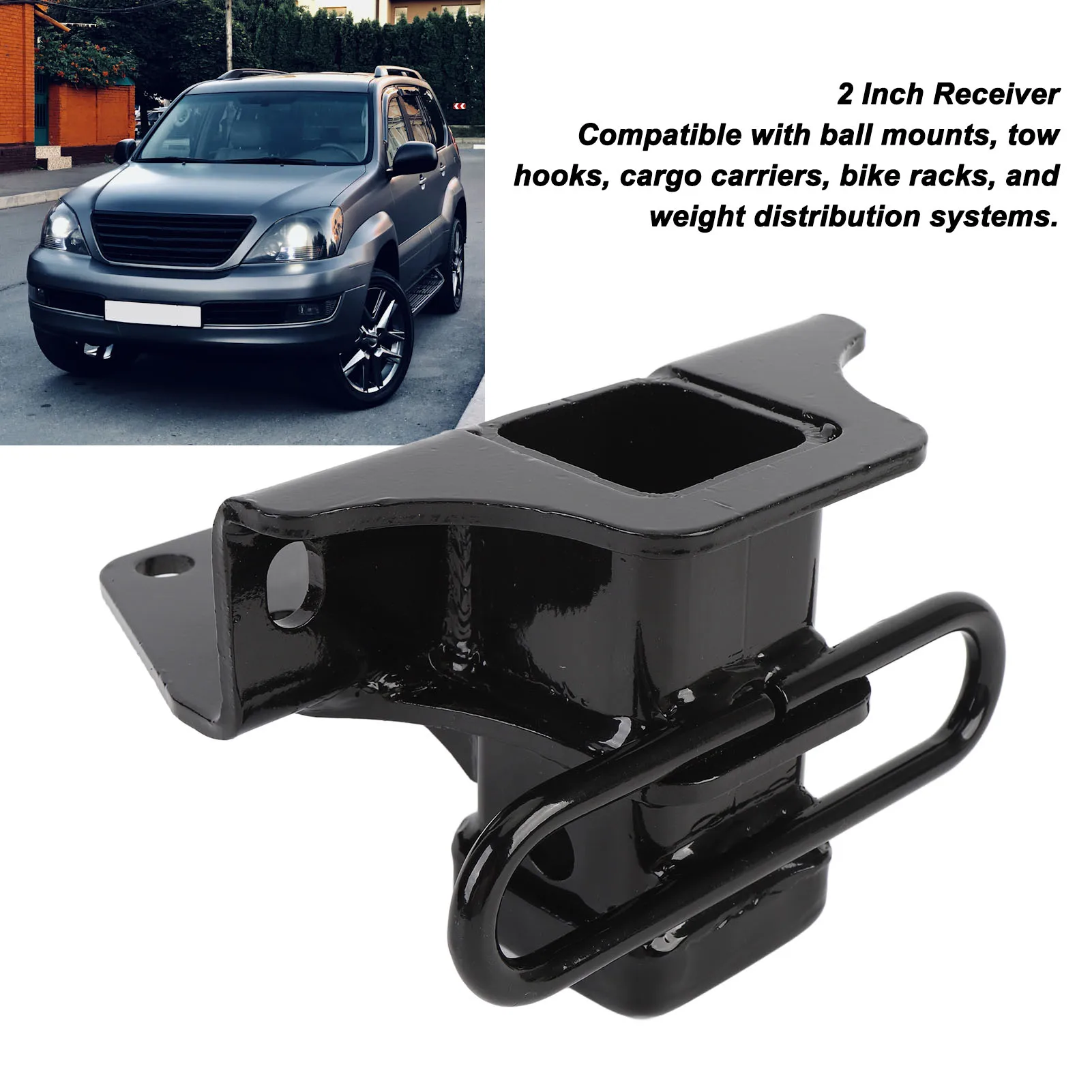 Trailer Hitch Heavy Duty Steel 2in Receiver Multifunctional Trailer Tow Hitch for GX470 2003 to 2009