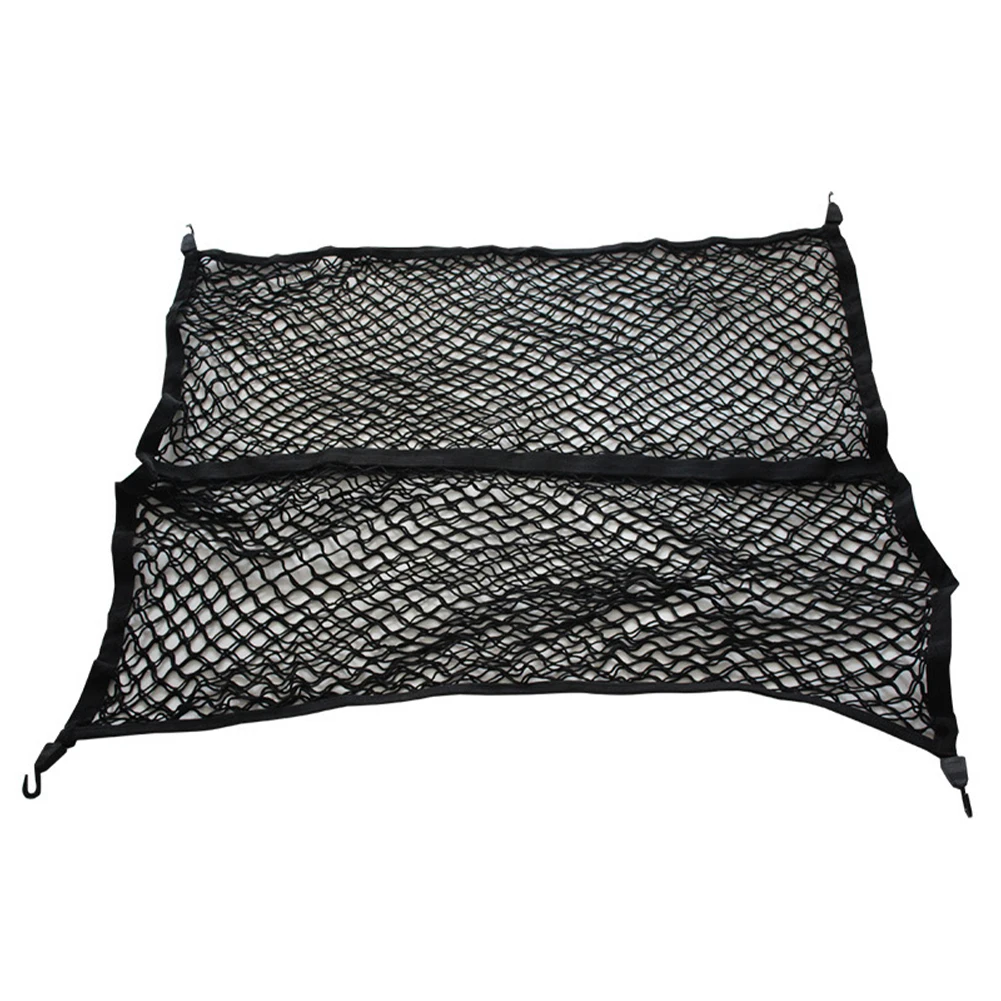 High Elastic Cargo Net for Pickup Truck Bed 4'x4' Stretch to 7'x7' Double Layer Bungee Net Mesh for Ford F150 SVT Raptor Tundra