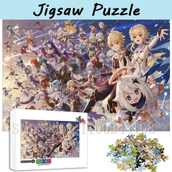 300/500/1000 Pieces Puzzles Fro Adults Stress Relief Toys Genshin Impact Anime Jigsaw Puzzles Handmade Assemble Toy Special Gift