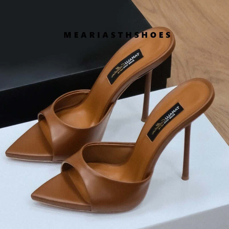 Image of Superhochhackige Pantoletten Damenschuhe Sommer Peep Toe Mehrfarbige Stiletto-Sandalen Sexy Party-Damenschuhe Luxuriöse Damenpumps