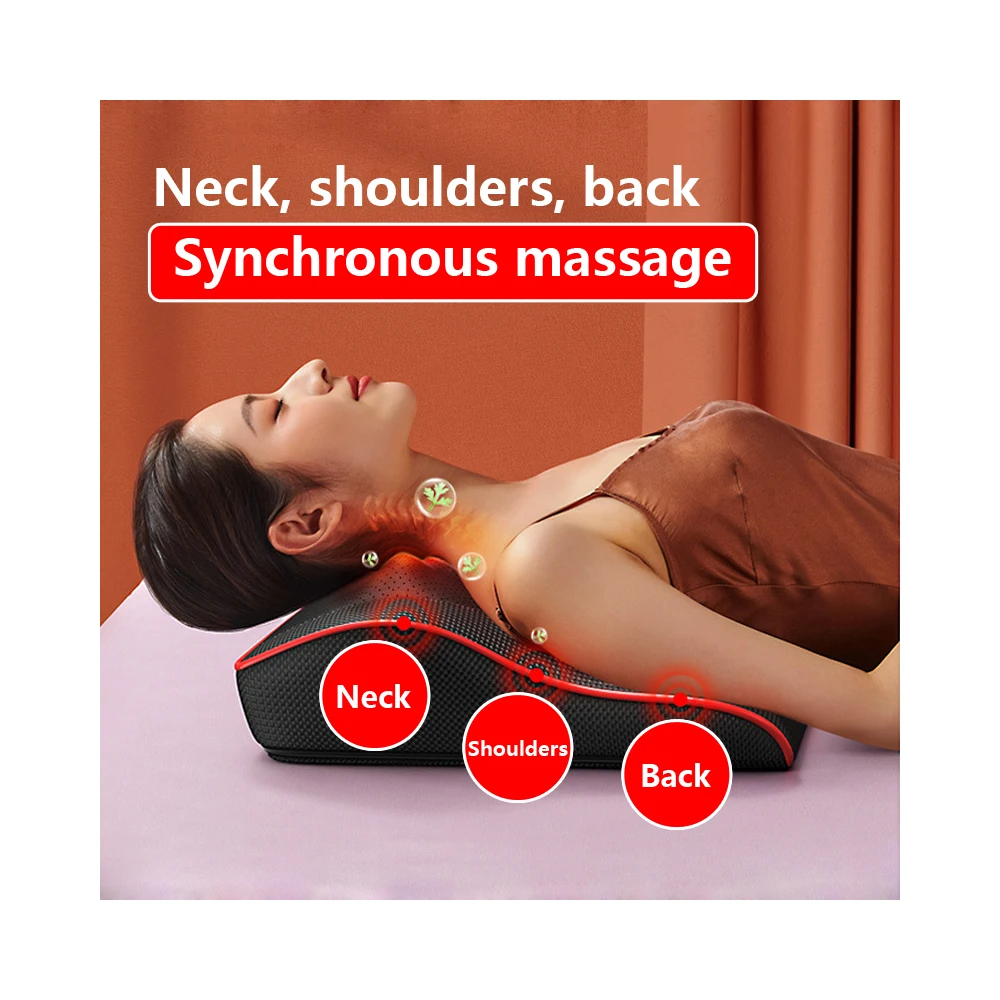 Multifunction Massage Pillow Neck Shoulder Back Electric Healthy Home Car Shiatsu Massager